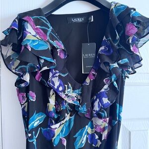 NWT Ralph Lauren maxi chiffon georgette floral summer dress